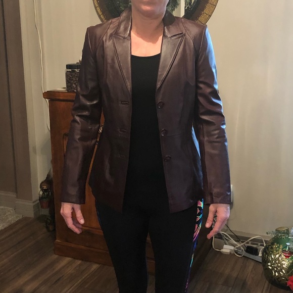 New Neiman Marcus Exclusive Fitted Leather Blazer - Picture 9 of 11